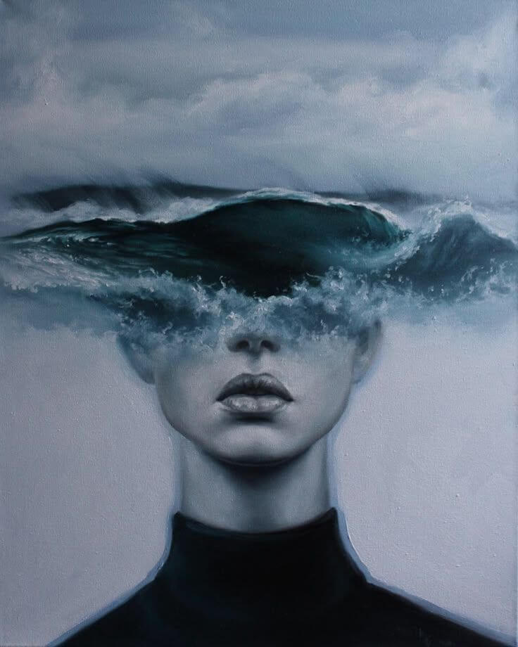 Egy nő fejében érzelmi vihar dúl.